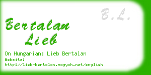 bertalan lieb business card